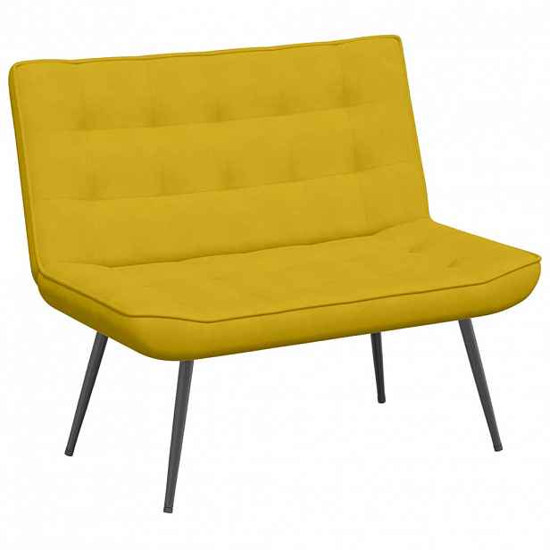vidaXL Lavice žlutá 110x74x84 cm samet