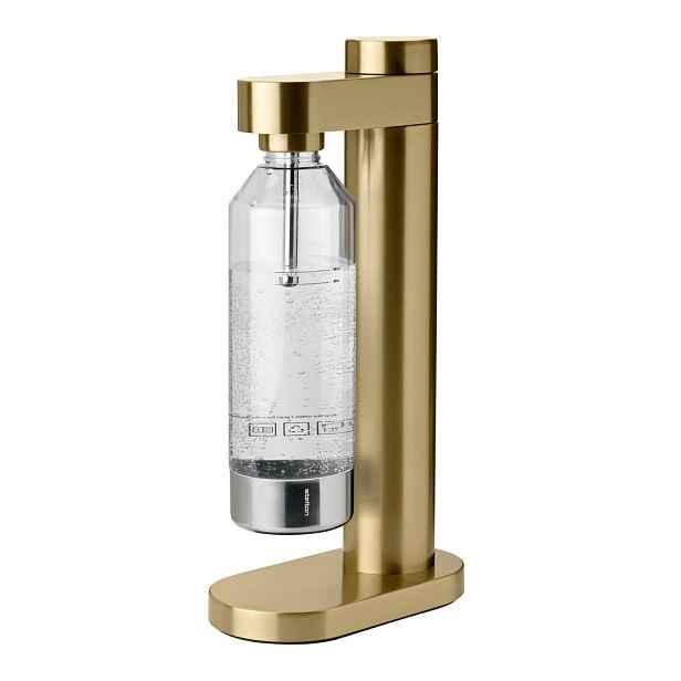 Výrobník sody z nerezové oceli v mosazné barvě Brus – Stelton