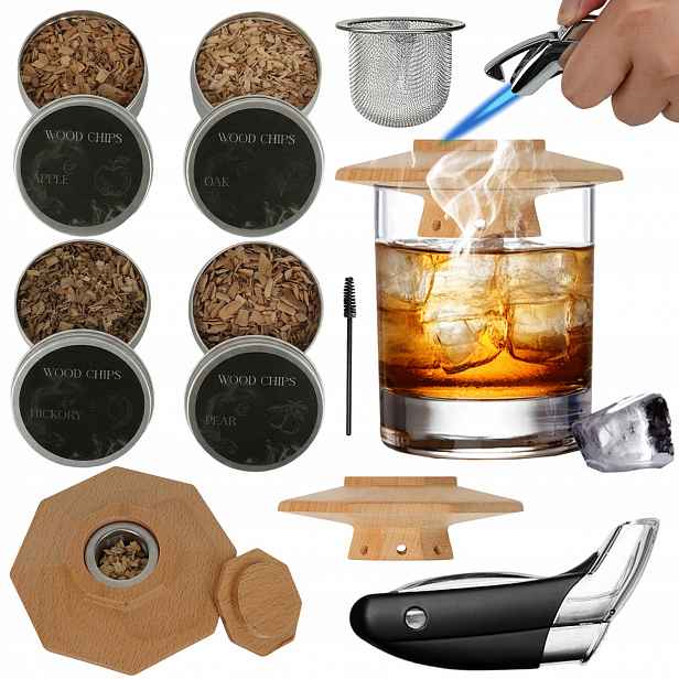 Sada Na Uzení Whisky Smoker Premium Příslušenství K Nápojům Pro Chlapce