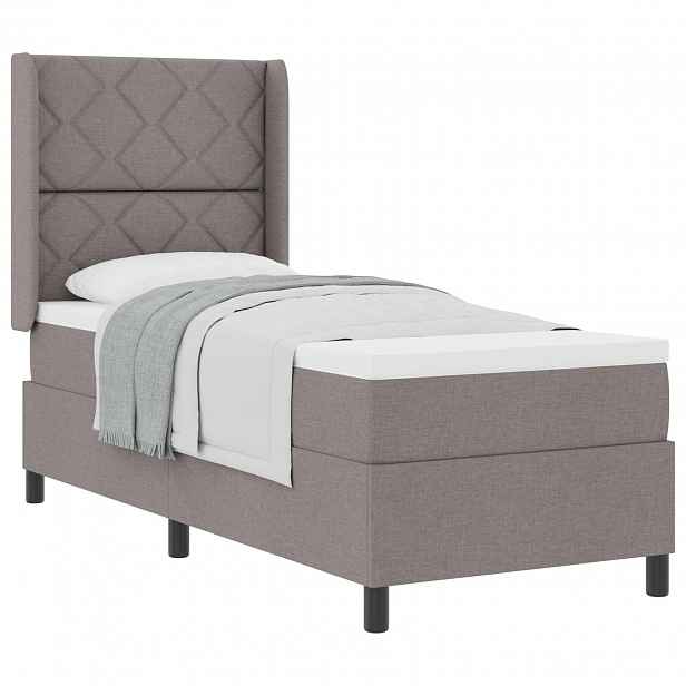 vidaXL Postel s boxspringem s polštářem Taupe 200 x 80 cm textil