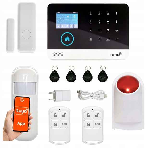 Bezdrátový LCD Alarm Gsm App Sirény Wifi polština