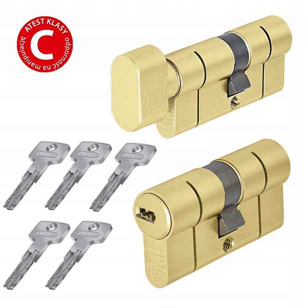 Dvě vložky Abus na jeden klíč D10+KD10MM 30/55G mosaz