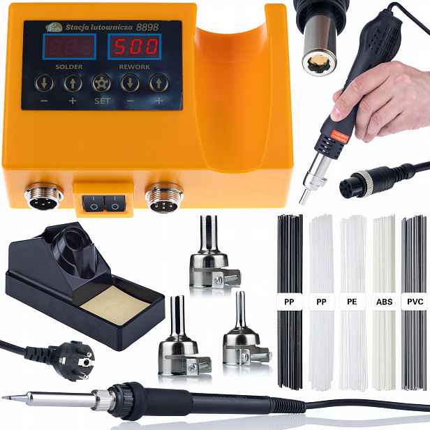 Sada Pájecí Stanice 2V1 Rosfix Oranžová Husky Výkon 660W Pojivo Kit Mini