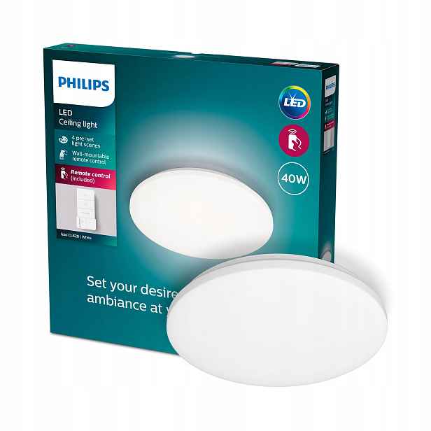 Stropní Svítidlo Led Stropní Svítidlo 40W 2700-6500K Stmívatelná 47 cm Dálkový Ovladač Philips