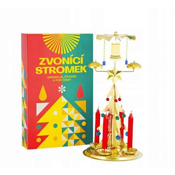 Logimax Andělské zvonění Zvonící stromek Vánoční zlatý 30 cm