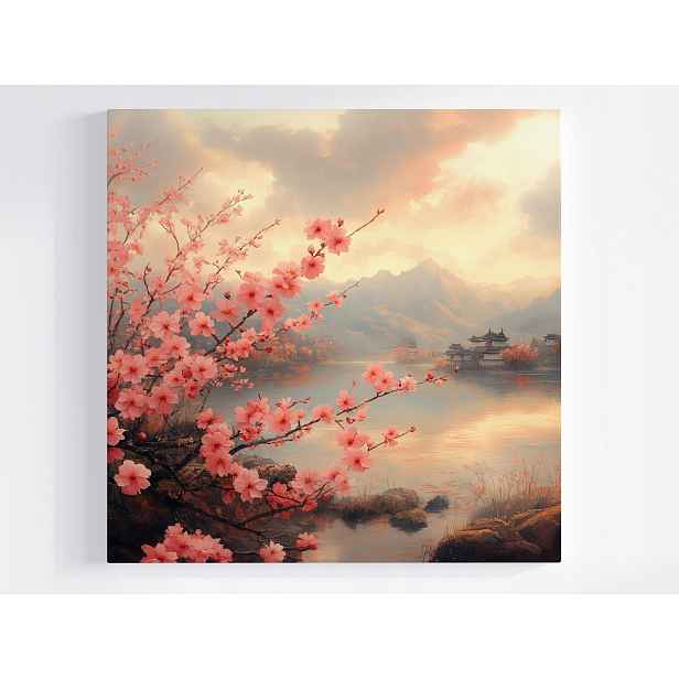 Obraz Na Plátně Pagoda Květiny Višeň Sakura 50x50