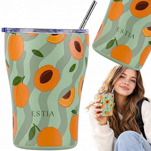 Termohrnek s brčkem do auta pro práci na studené i teplé nápoje 350 ml
