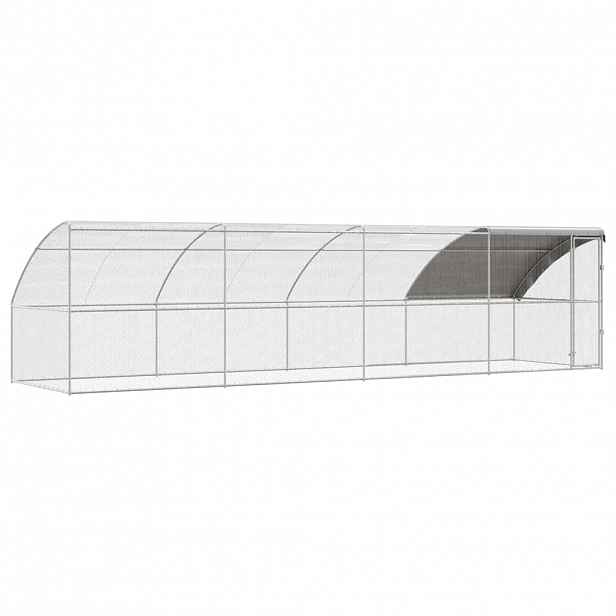 vidaXL Klec na kuřata 4 ks Stříbrná 800 x 200 x 200 cm Ocel a PE