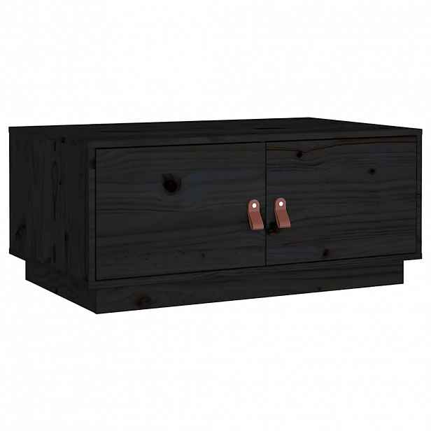 vidaXL Konferenční stolek černý 80 x 50 x 35 cm masivní borové dřevo