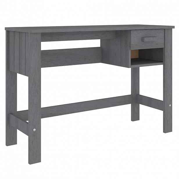 vidaXL Psací stůl HAMAR tmavě šedý 110 x 40 x 75 cm masivní borovice