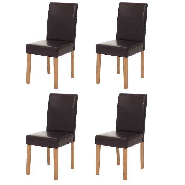 MCW JÍDELNÍ ŽIDLE, hnědá, sada 4 ks