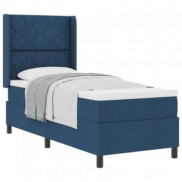 vidaXL Postel s boxspringem s polštářem Modrá 200 x 80 cm textil