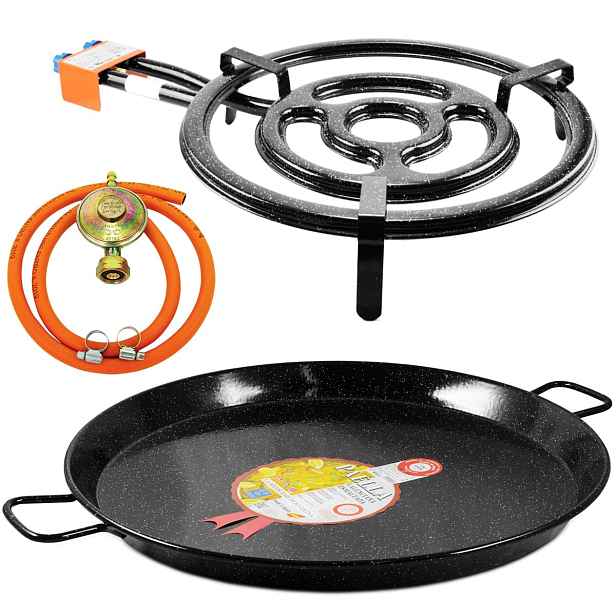 Perfect Home Pael-Set-71 Paella pánev 65 cm s hořákem a hadicí, 3ks