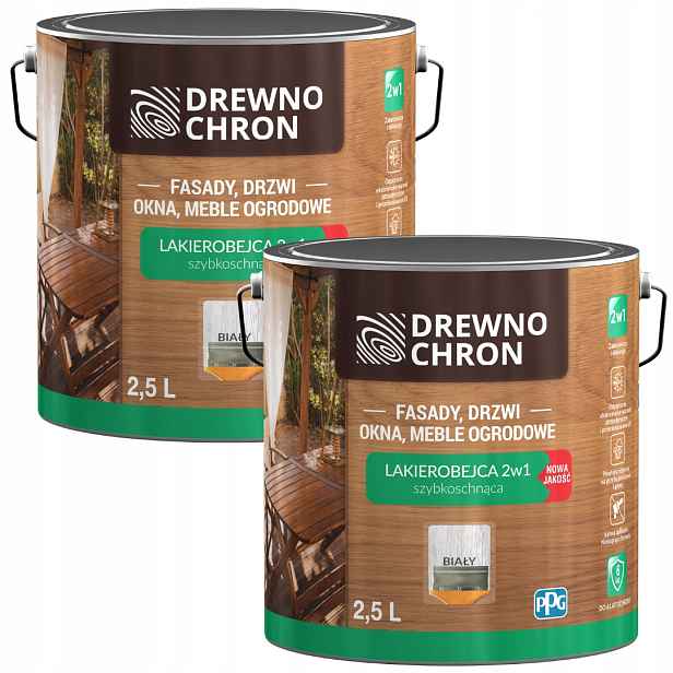 Set Drewnochron Lakobejca 2V1 2x2,5L Na Dřevo Bílá 5L