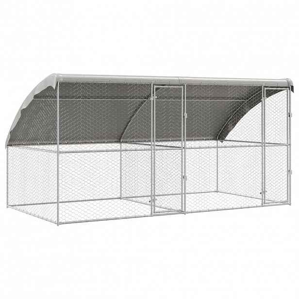 vidaXL Psí kennel 2 ks Stříbrná 4 x 2 x 2 m Pozinkovaná ocel