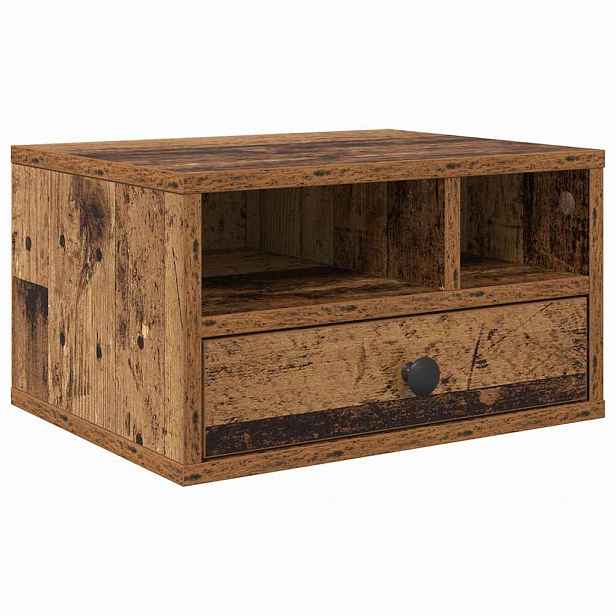 vidaXL Stojan na tiskárnu Staré dřevo 40 x 32 x 24 cm Kompozitní dřevo