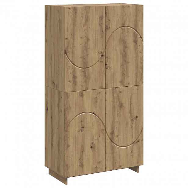 vidaXL Vysoká komoda Dub artisan 79 x 41 x 151 cm Kompozitní dřevo