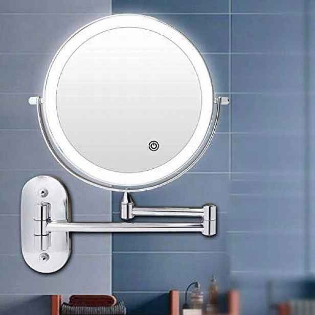 Kosmetické zrcátko s Led osvětlením, zvětšení 1x/5x, Koupelnové Zrcadlo