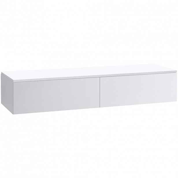 Koupelnová skříňka pro umyvadla na desku Noira - bílá matná - 150x28x48 cm