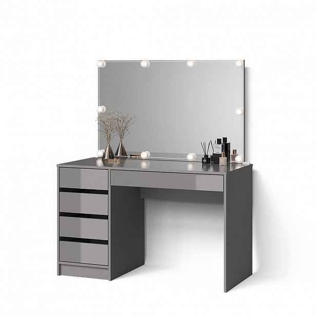 Livinity® TOALETNÍ STOLEK Imola Šedá 120 cm s osvětlením LED