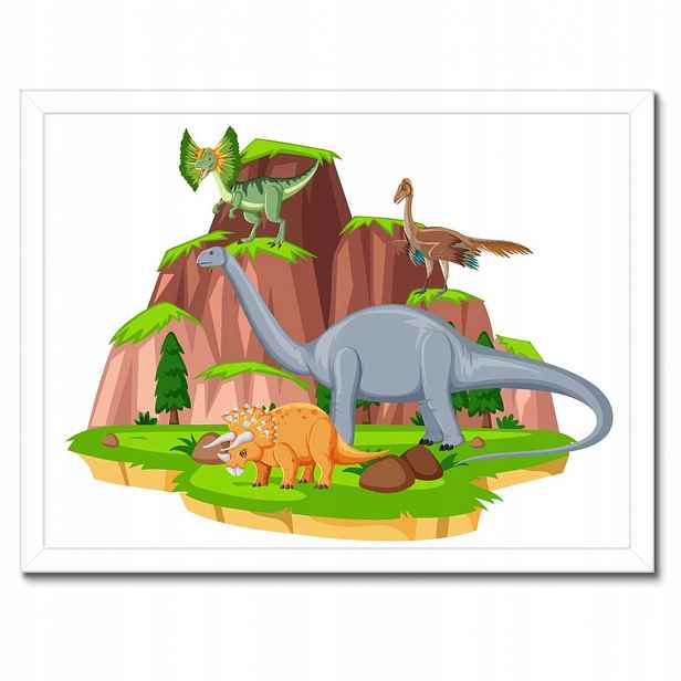 Plakáty v rámu 40x30 Dinosauři Diplodok Triceratops