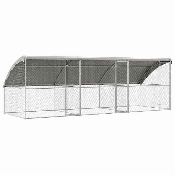 vidaXL Psí kennel 3 ks Stříbrná 6 x 2 x 2 m Pozinkovaná ocel