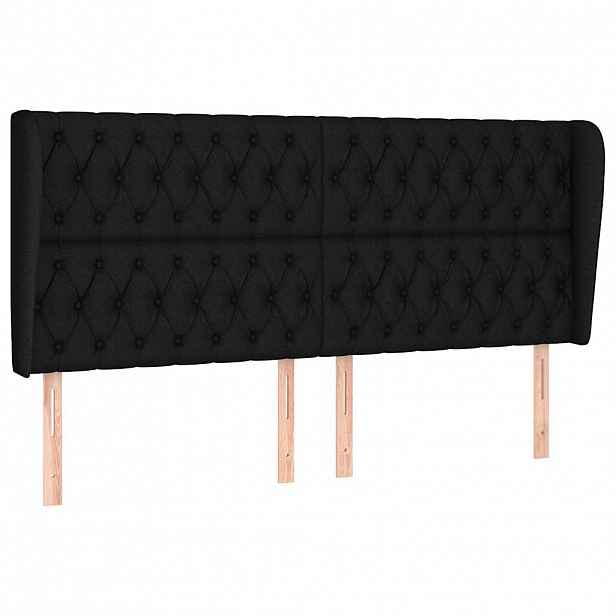 vidaXL Čelo postele typu ušák černé 183x23x118/128 cm textil