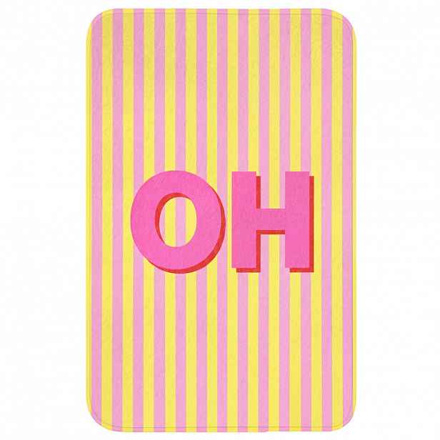 OnlyWow WC PŘEDLOŽKA Text - Pruhy - Růžová 50x80 cm