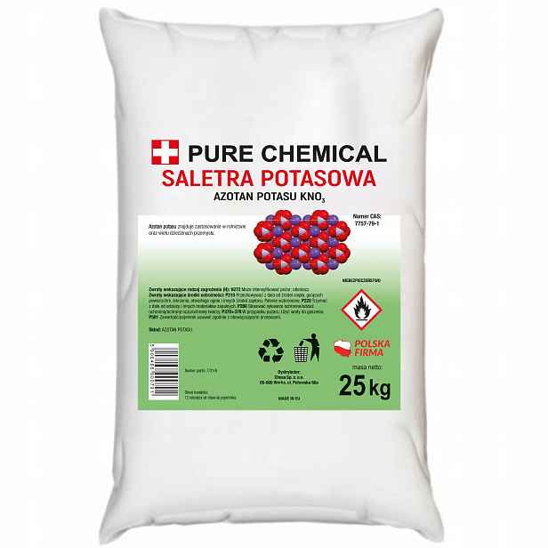 Saletra Draselná Dusičnan Draselný KNO3 Bez Přísad 99,5% 25 kg