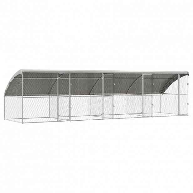 vidaXL Psí kennel 4 ks Stříbrná 8 x 2 x 2 m Pozinkovaná ocel