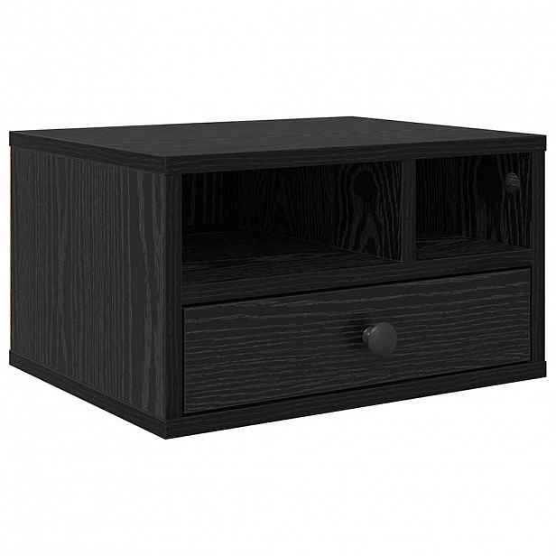 vidaXL Stojan na tiskárnu Černý dub 40 x 32 x 24 cm Kompozitní dřevo