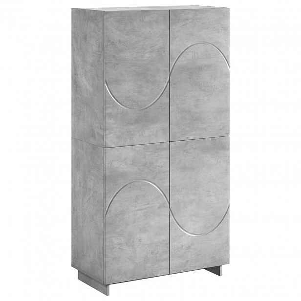 vidaXL Vysoká komoda Betonově šedá 79 x 41 x 151 cm Kompozitní dřevo