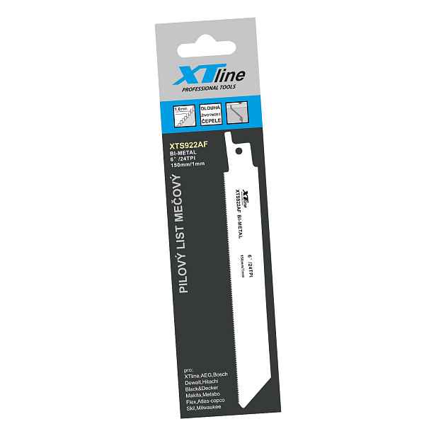 XTLINE Pilové plátky mečové Bimetal | 152x19x0,9 mm, 24 Tpi (1bal/5ks)