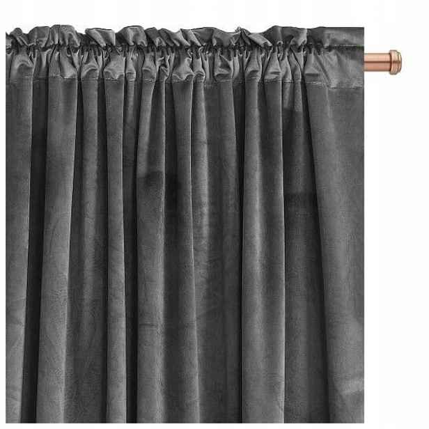 Zatemňovací Závěs Velur Imperial 140x250 výška světle šedá Na Pásce