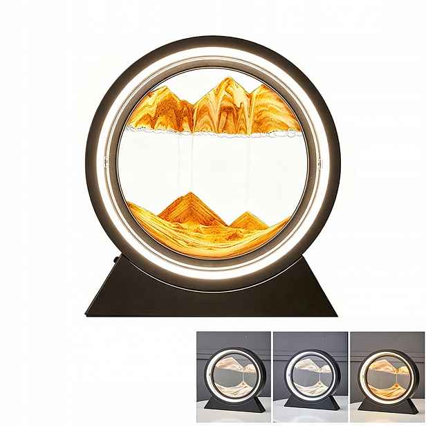 Elegantní Led Lampa S Pískem, Pohyblivé Sklo V 3D Rámečku Do Obývacího Pokoje Ložnice