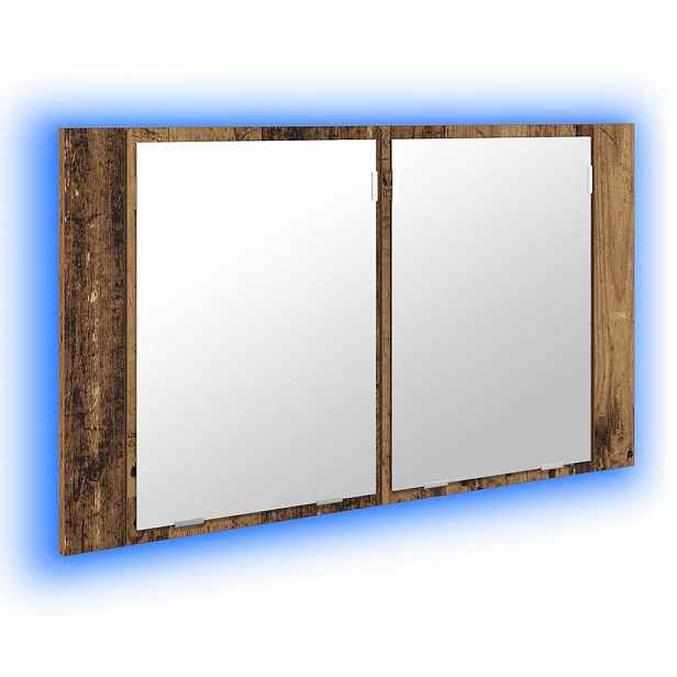 vidaXL Koupelnová zrcadlová skříň Staré dřevo 80 x 12 x 45 cm