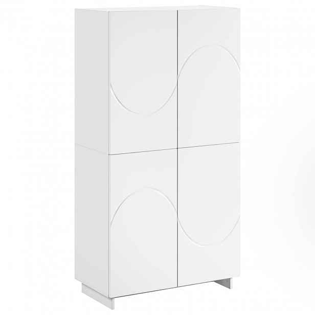 vidaXL Vysoká komoda Bílá 79 x 41 x 151 cm Kompozitní dřevo