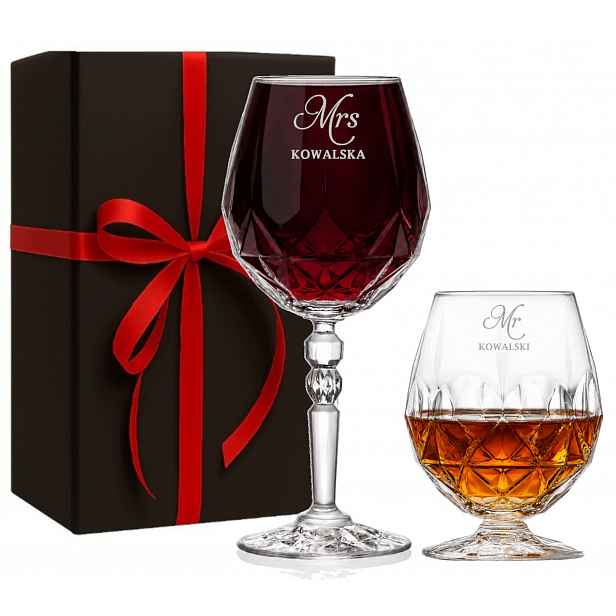Sada křišťálová sklenička sklenice whisky gravírování Dárek Páry Výročí