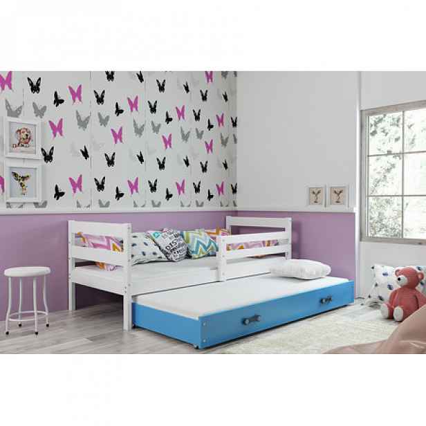 Dětská postel s výsuvnou postelí ERYK 200x90 cm Bílá Modrá