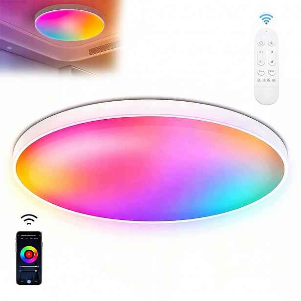 Lampa Stropní Svítidlo Led Rgb Bílá Cct 2700K-6500K Wifi Dálkový Ovladač Rf Aplikace