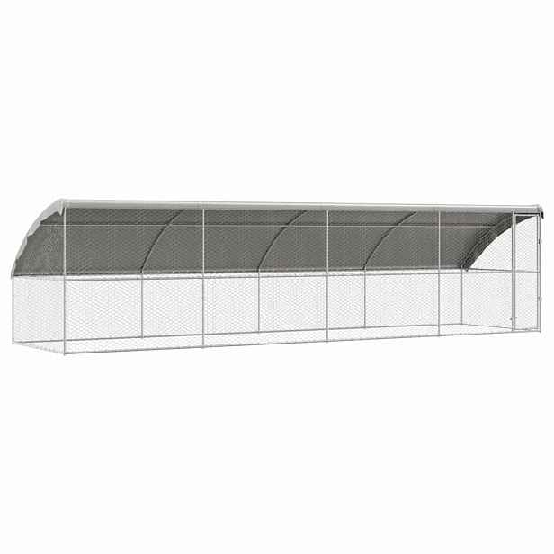 vidaXL Psí kennel 4 ks Stříbrná 8 x 2 x 2 m Pozinkovaná ocel