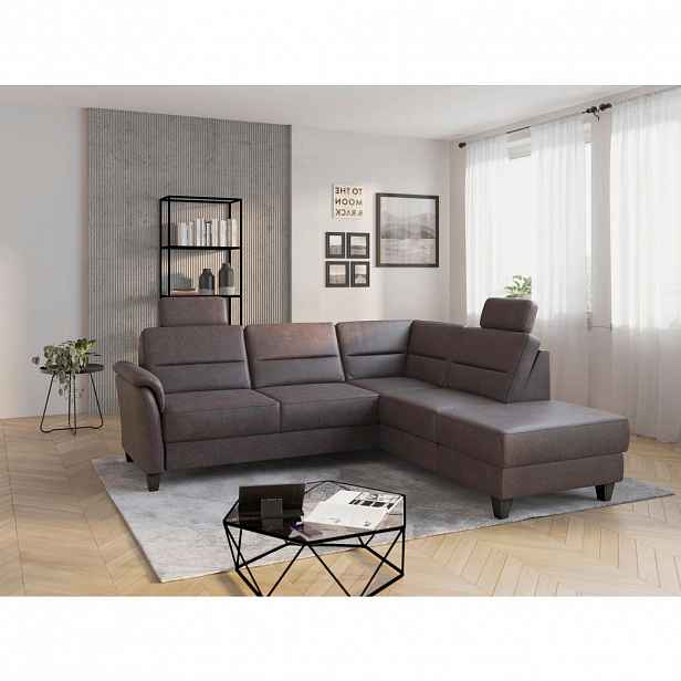 Sit & More ROHOVÁ SEDAČKA, textil, hnědá