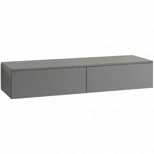 Koupelnová skříňka pro umyvadla na desku Noira - šedá matná - 150x28x48 cm