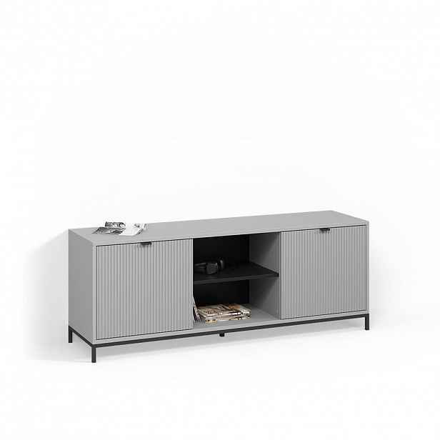 Livinity® NÍZKÝ NÁBYTEK POD TELEVIZI Aterno Šedá 150 x 60 cm se 2 dveřmi