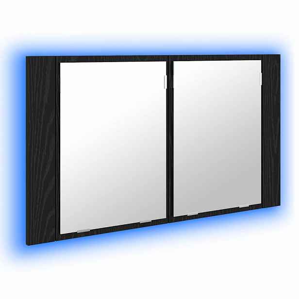 vidaXL Koupelnová zrcadlová skříň Černý dub 80 x 12 x 45 cm