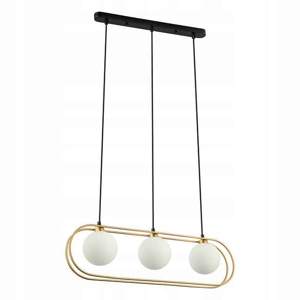 Závěsná stropní lampa Grosetta 3 zdroje G9 25W Bílá Stínítko Zlatý Kov Italux