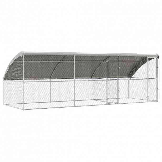 vidaXL Psí kennel 3 ks Stříbrná 6 x 2 x 2 m Pozinkovaná ocel