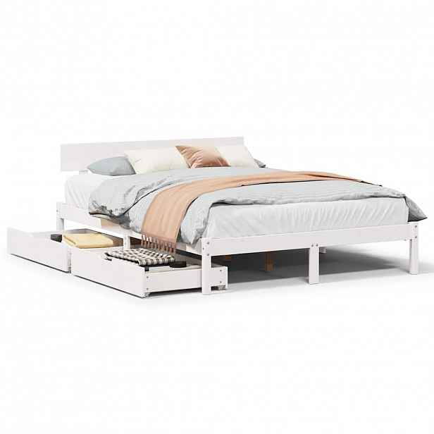 vidaXL Postel bez matrace bílá 140 x 190 cm masivní borovice