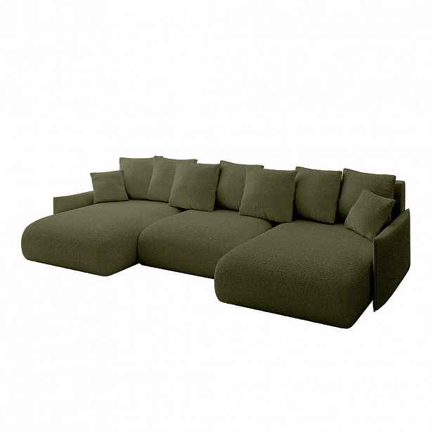 ALTDECOR SEDACÍ SOUPRAVA s funkcí lůžka a úložným prostorem pod lůžkem ONESK-U-v1 317x177x72 zelená buklé