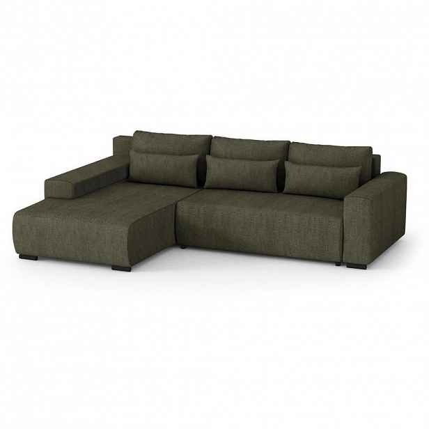 Beautysofa ROHOVÁ rozkládací pohovka Benny olivově zelená, levá